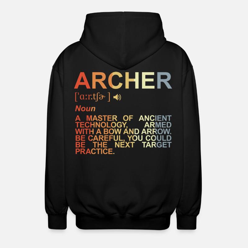 Bogenschütze Begriffserklärung - Unisex Kapuzenjacke - Schwarz