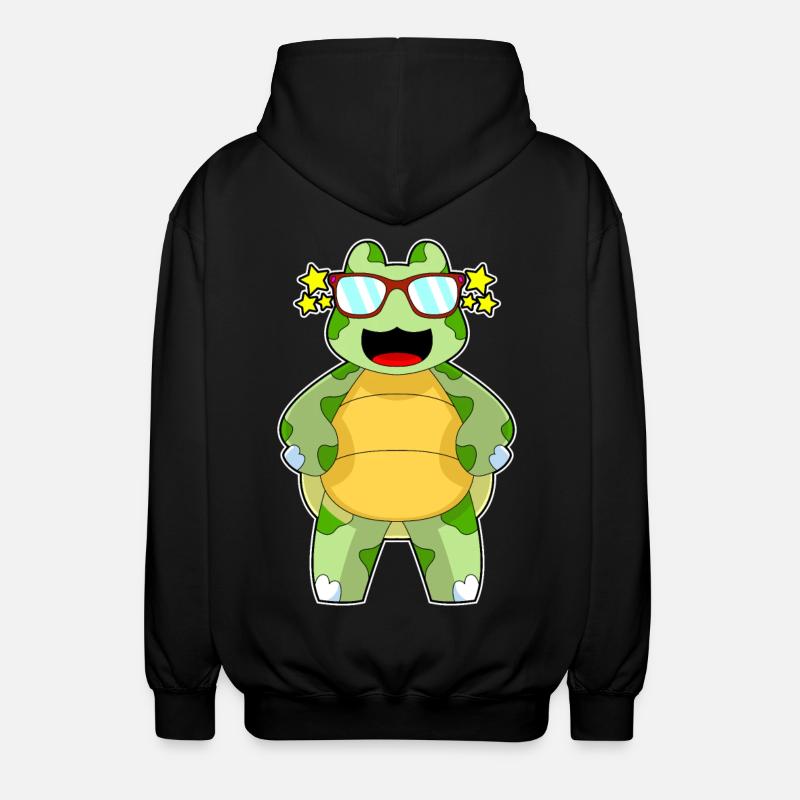 Turtle Sunglasses - Unisex Hooded Jacket - black