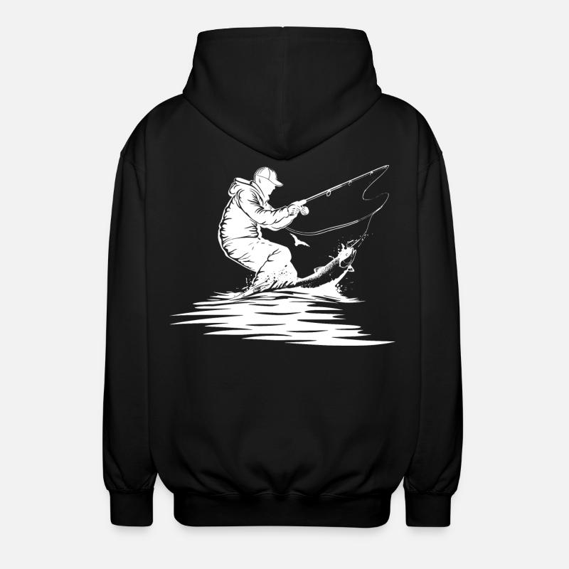 Dessin de pêche - Veste à capuche unisexe - noir