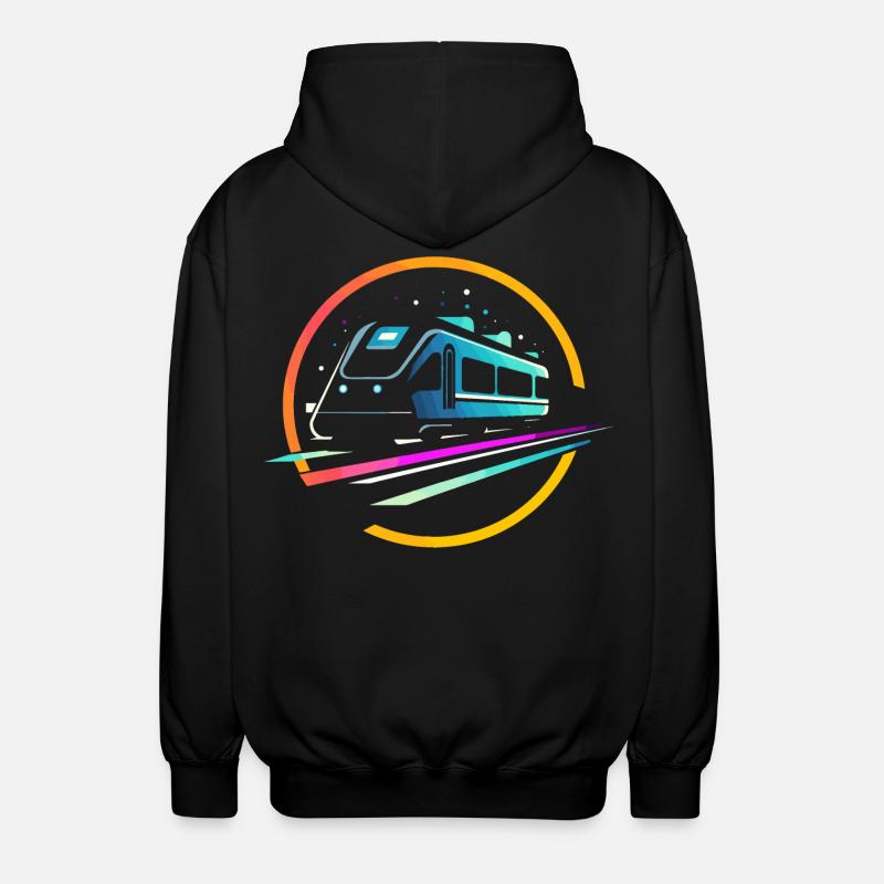 Train Comic - Unisex Hooded Jacket - black