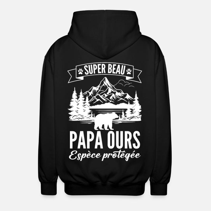 Super beau papa ours - Veste à capuche unisexe - noir