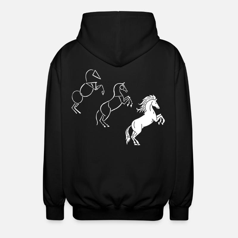 Zeichne mir ein weißes Pferd - Unisex Kapuzenjacke - Schwarz