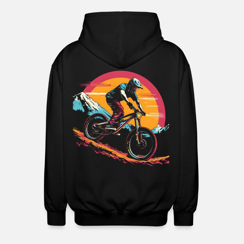 Mountainbiking Illustration - Unisex Kapuzenjacke - Schwarz