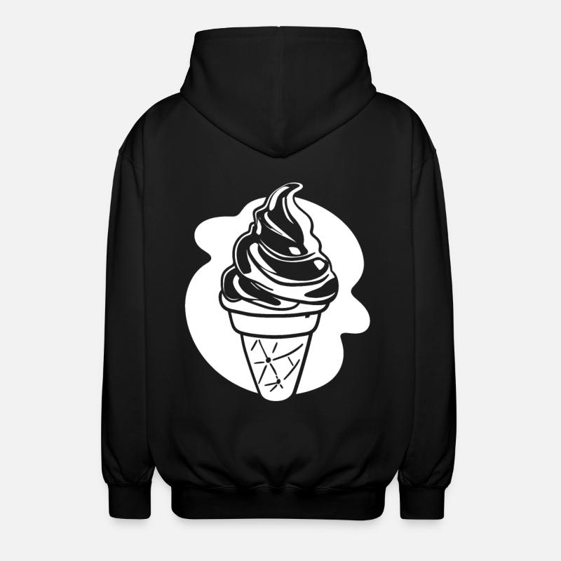 Dessin de crème glacée - Veste à capuche unisexe - noir