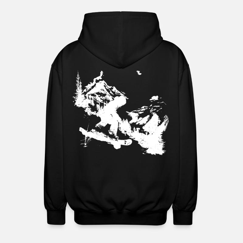 Graphismes de snowboard - Veste à capuche unisexe - noir