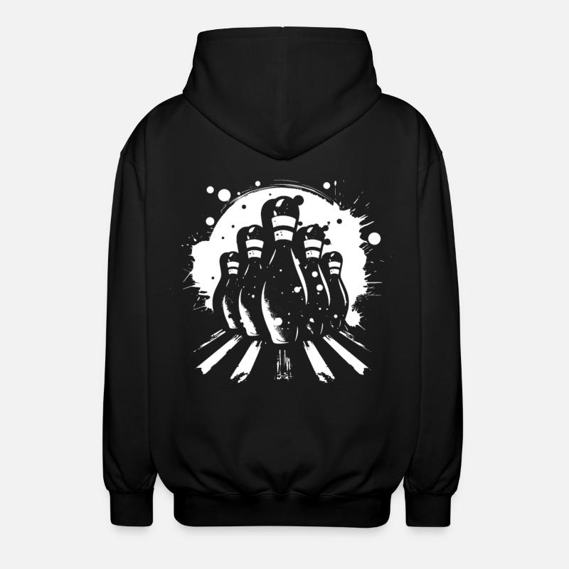 Dessin de quilles de bowling - Veste à capuche unisexe - noir