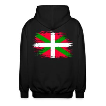 Baskische Flagge used - Unisex Kapuzenjacke - Schwarz - Hinten - AI Model Male 185 light (185cm)