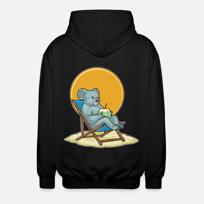 Koala Sommer Liege - Unisex Kapuzenjacke - Schwarz
