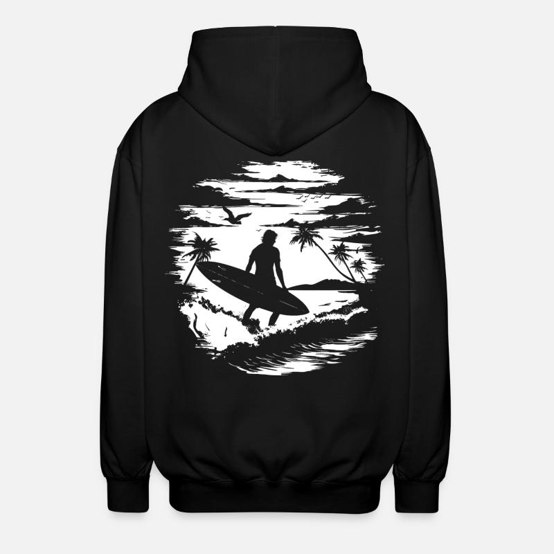 Dessin de surfeur - Veste à capuche unisexe - noir