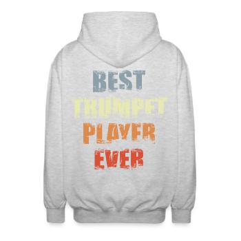 Bester Trompetenspieler - Unisex Kapuzenjacke - Hellgrau meliert - Hinten - AI Model Male 185 light (185cm)
