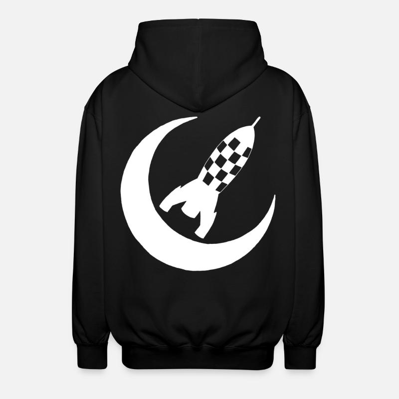 Fusée blanche et demi lune - Veste à capuche unisexe - noir