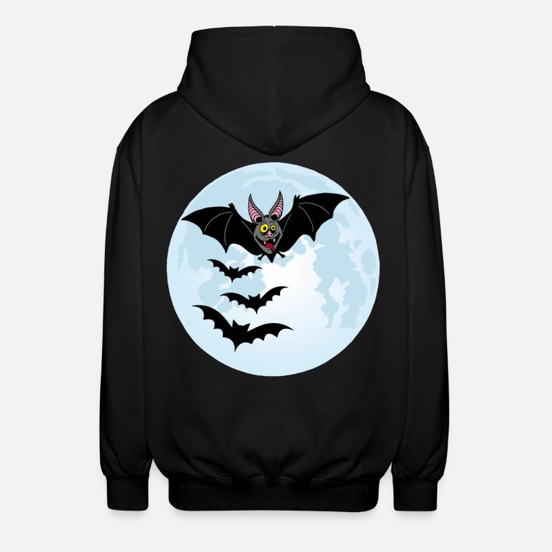 Bats, Vampires and the Moon - Unisex Hooded Jacket - black
