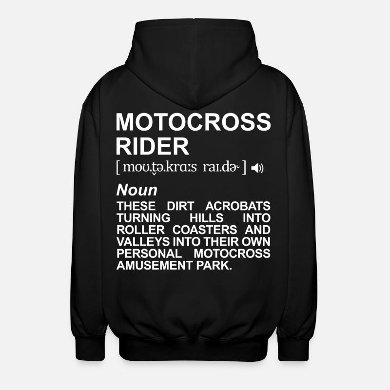 Définition du pilote de motocross - Veste à capuche unisexe - noir