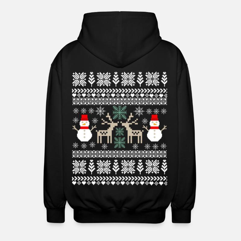 Rétro Noël Pixel - Veste à capuche unisexe - noir