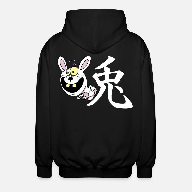 Crazy Rabbit Manga - Unisex Kapuzenjacke - Schwarz