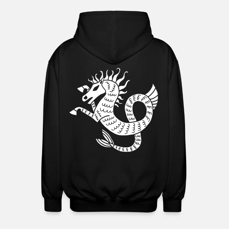 Cheval de mer blanc - Veste à capuche unisexe - noir
