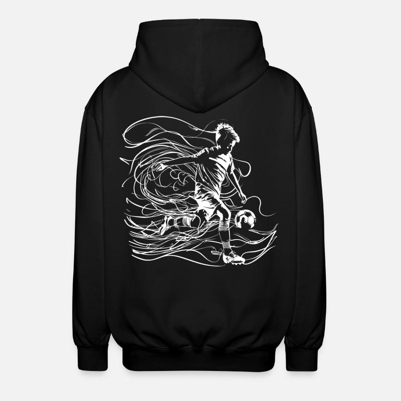 Dessin de garçon de football - Veste à capuche unisexe - noir