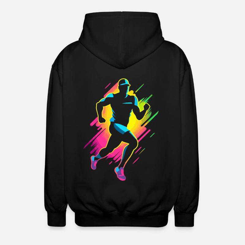 Look de bande dessinée de marathonien - Veste à capuche unisexe - noir