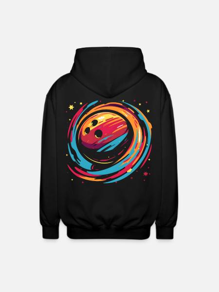 Retro Bowlingkugel - Unisex Kapuzenjacke - Schwarz