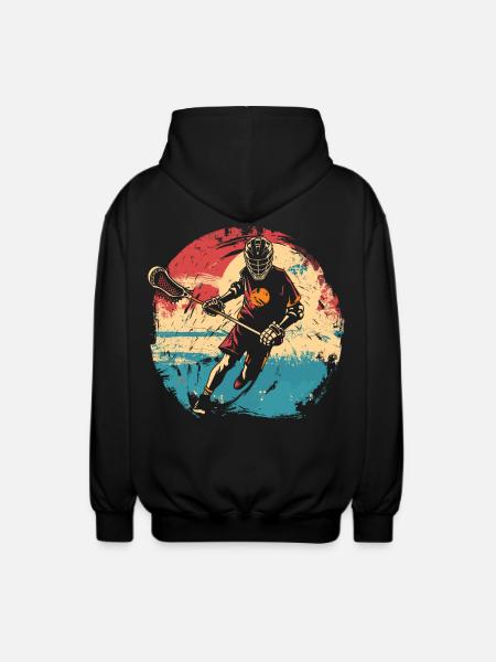 Lacrosse player 80s - Unisex Hooded Jacket - black