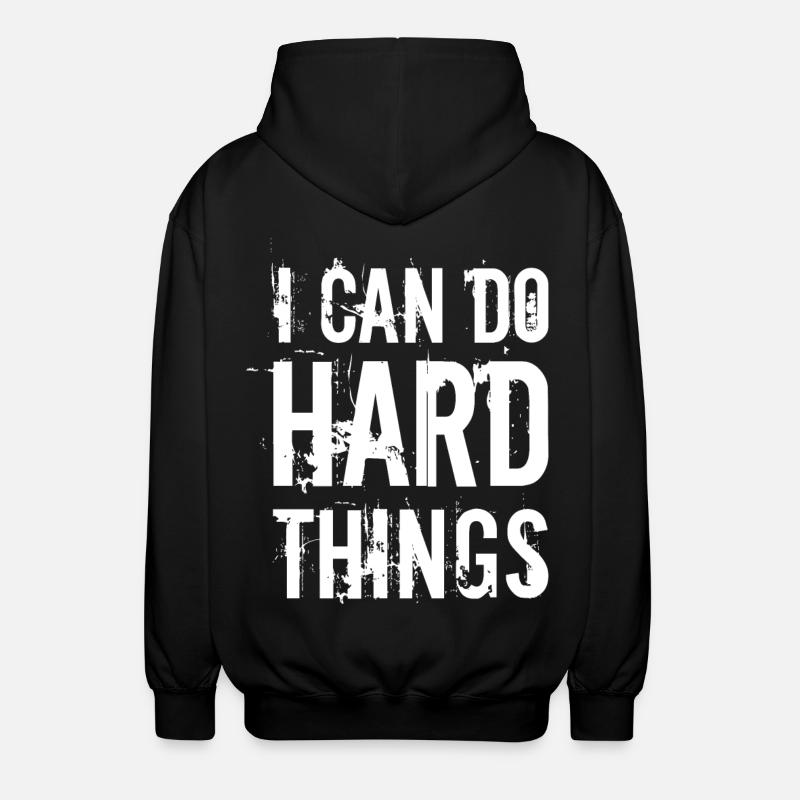 I can do hard things - Unisex Hooded Jacket - black