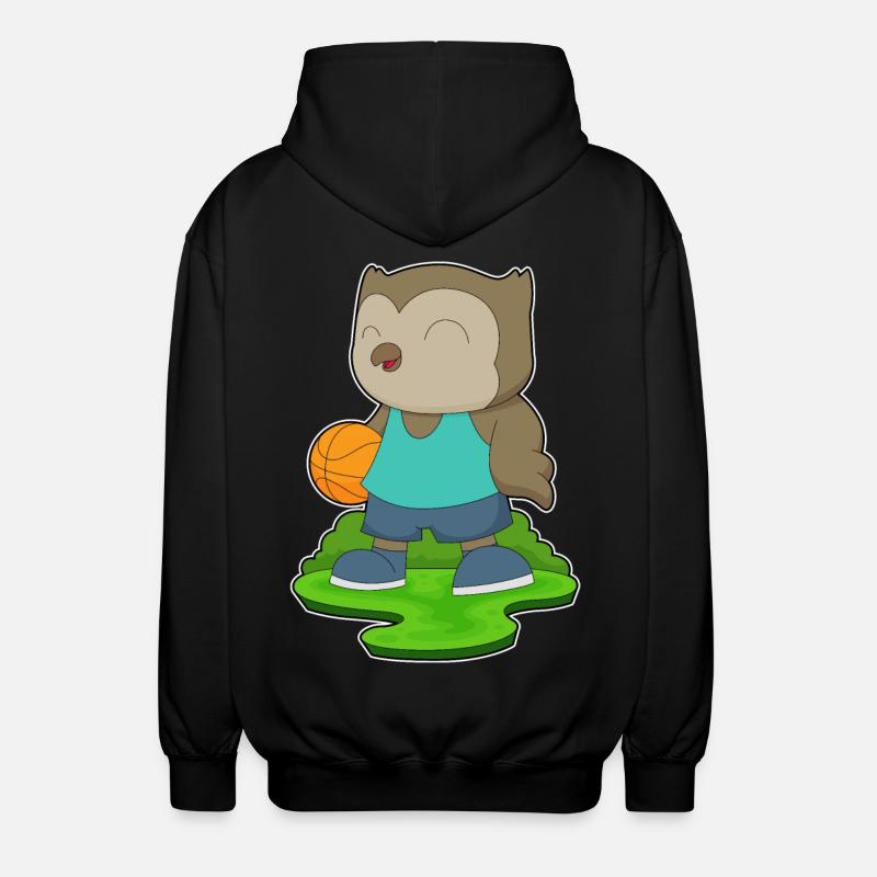 hibou basketteur basketteur basket-ball - Veste à capuche unisexe - noir