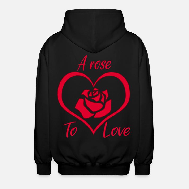 Une rose pour aimer - Veste à capuche unisexe - noir