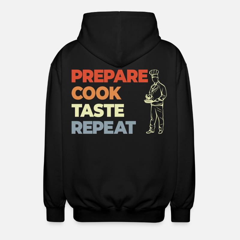 Préparer Cuire Goûter Répéter - Veste à capuche unisexe - noir