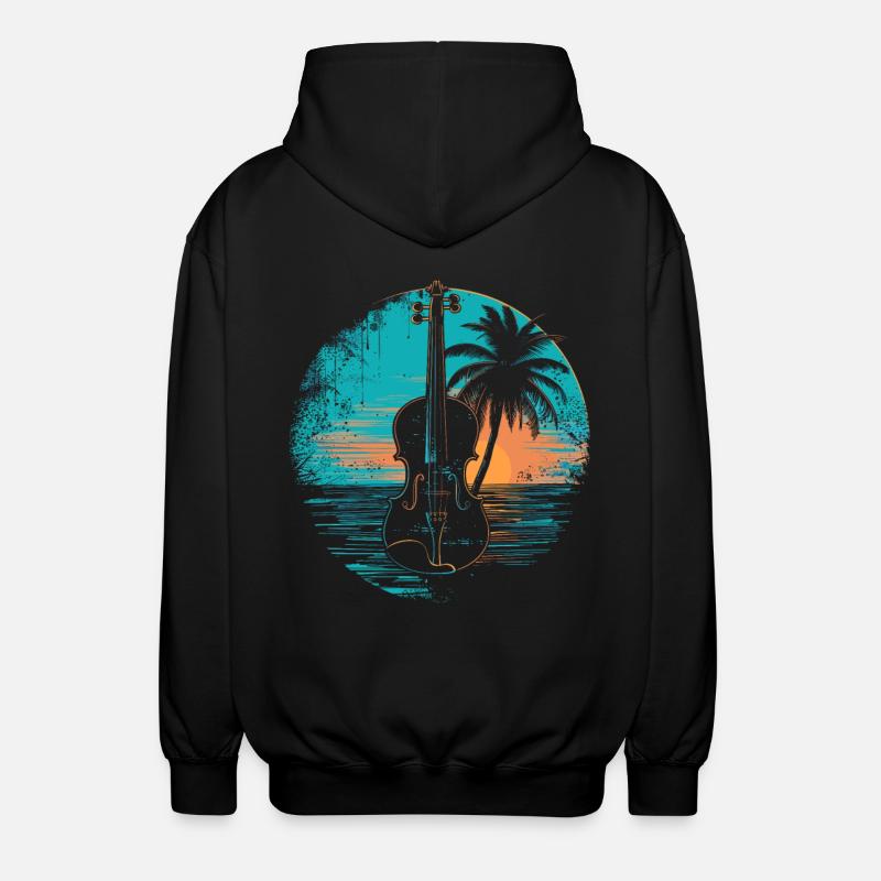 Violon Coucher de soleil - Veste à capuche unisexe - noir