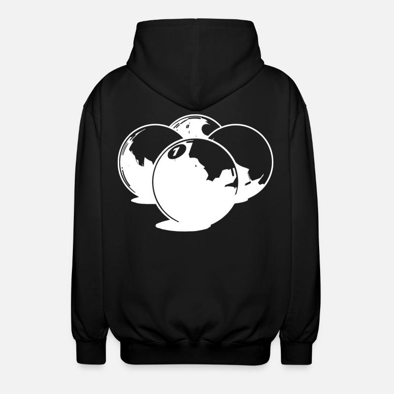 Dessin de boules de billard - Veste à capuche unisexe - noir