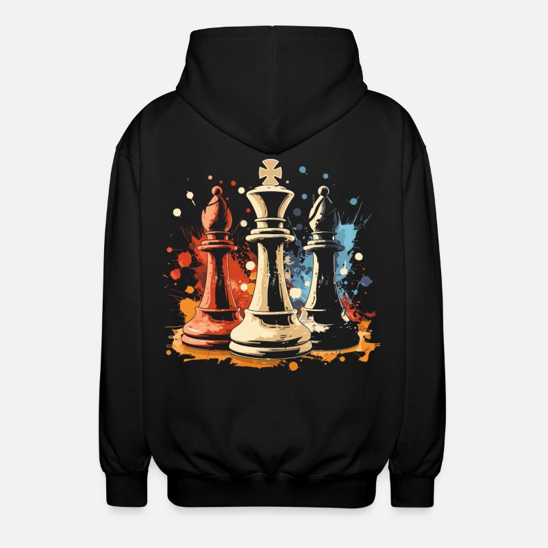 Schach Läufer und König Graffiti - Unisex Kapuzenjacke - Schwarz