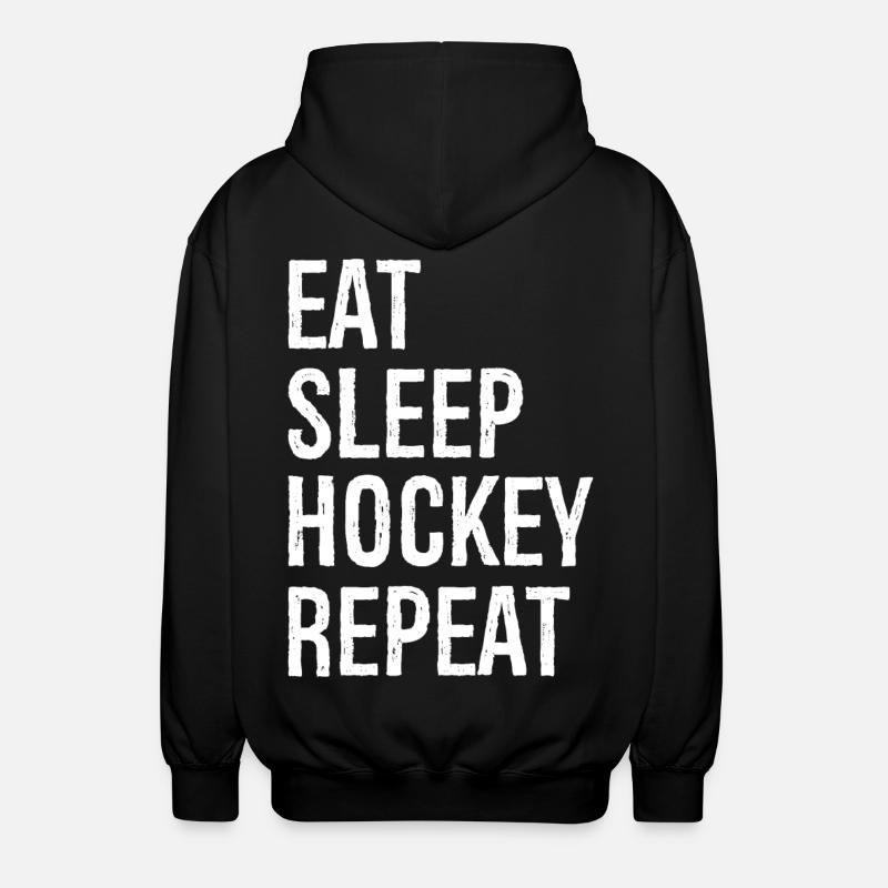 Manger dormir hockey répéter - Veste à capuche unisexe - noir