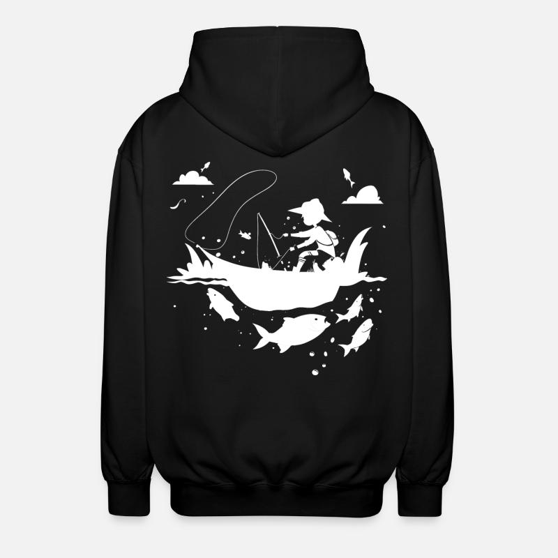 Look de bande dessinée de pêche - Veste à capuche unisexe - noir