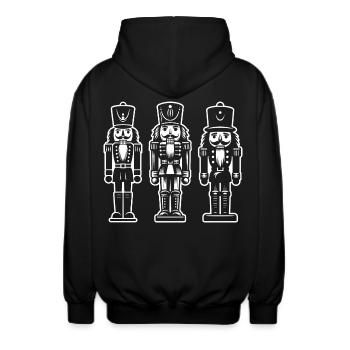 Nussknacker Trio Print - Unisex Kapuzenjacke - Schwarz - Hinten - AI Model Male 185 light (185cm)