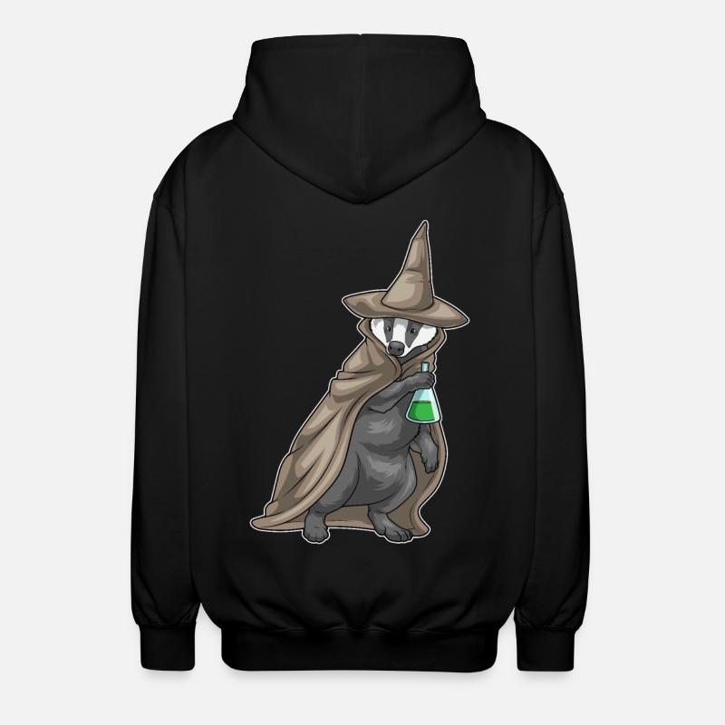 Badger Halloween Witch - Unisex Hooded Jacket - black