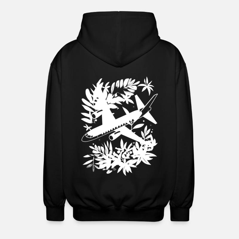 Flugzeug Comic Stil - Unisex Kapuzenjacke - Schwarz