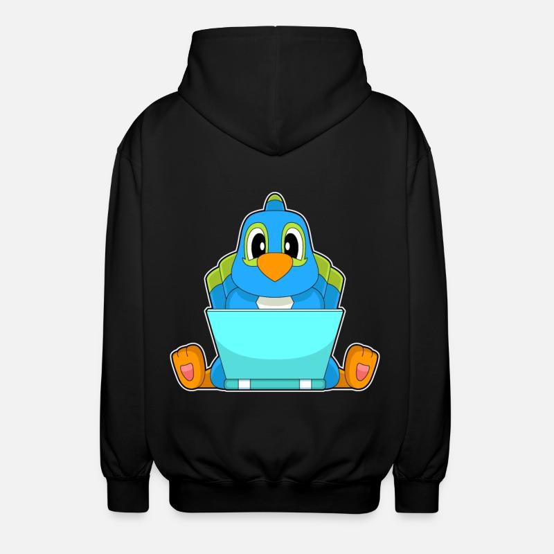 Parrot Laptop - Unisex Hooded Jacket - black
