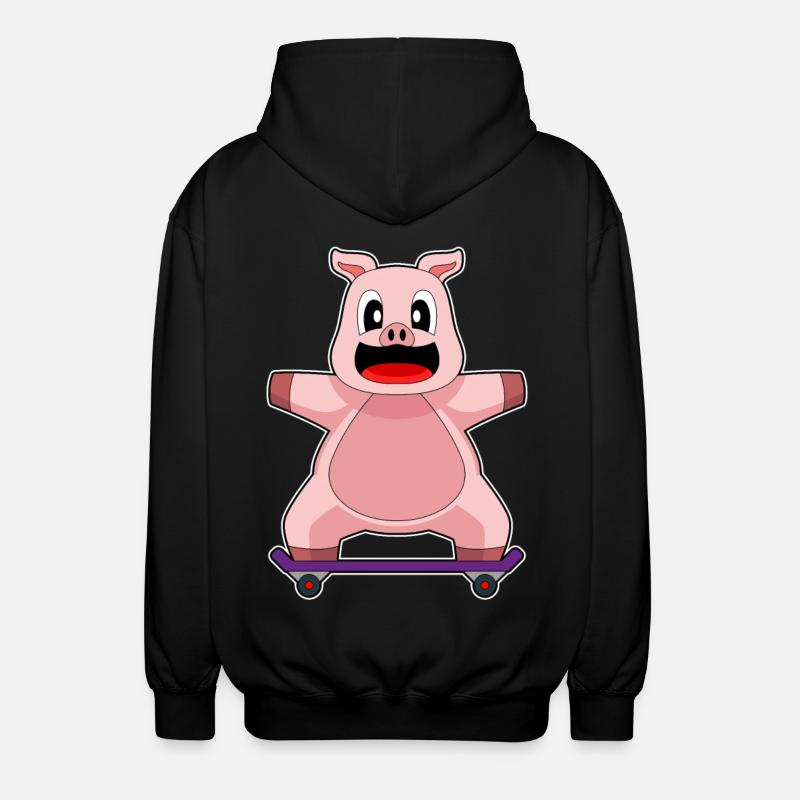 Pig Skater Skateboard - Veste à capuche unisexe - noir