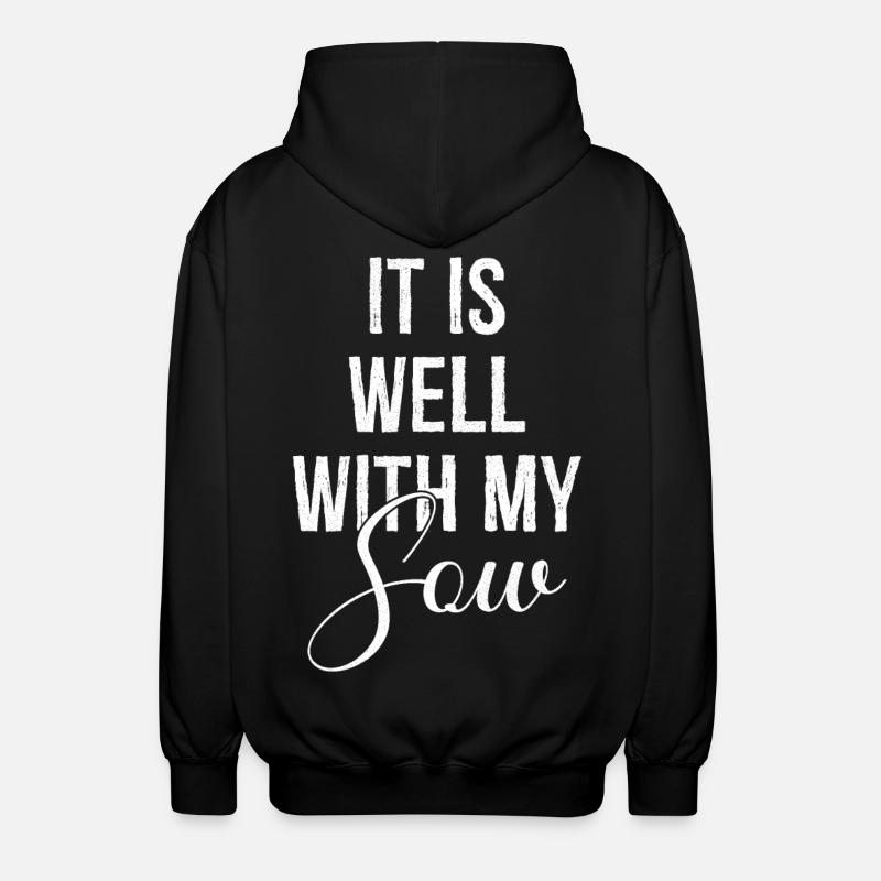 It is well with my sow - Unisex Kapuzenjacke - Schwarz