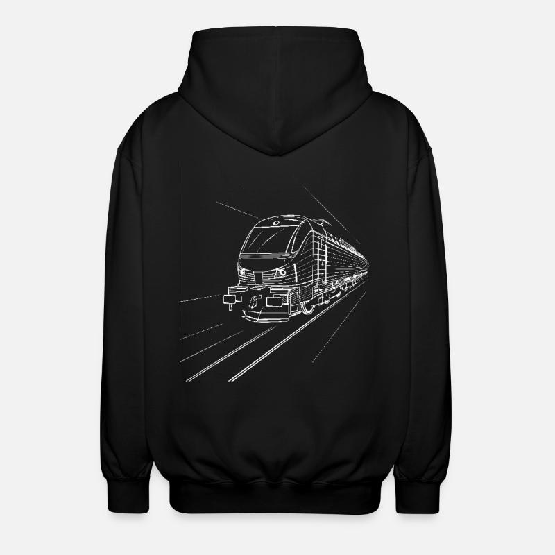 Dessin de train - Veste à capuche unisexe - noir