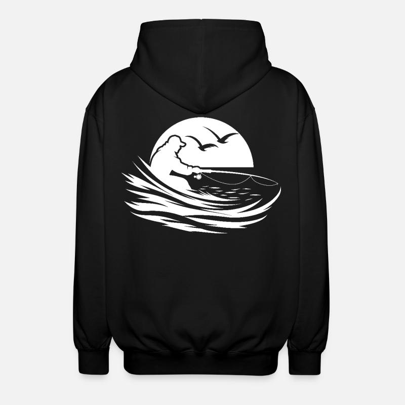 Graphique de pêche - Veste à capuche unisexe - noir