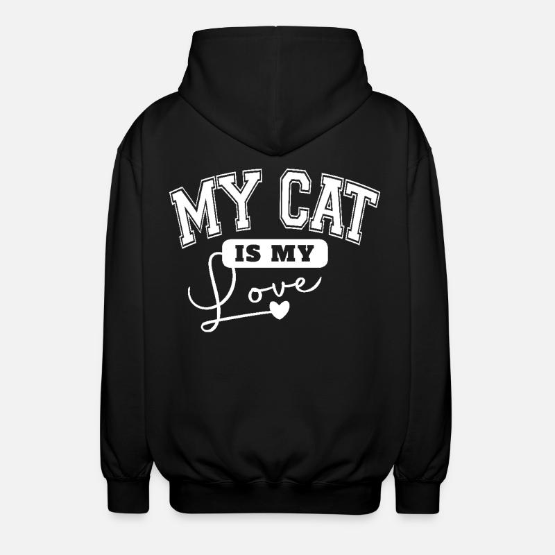 Mon chat est mon amour - Veste à capuche unisexe - noir