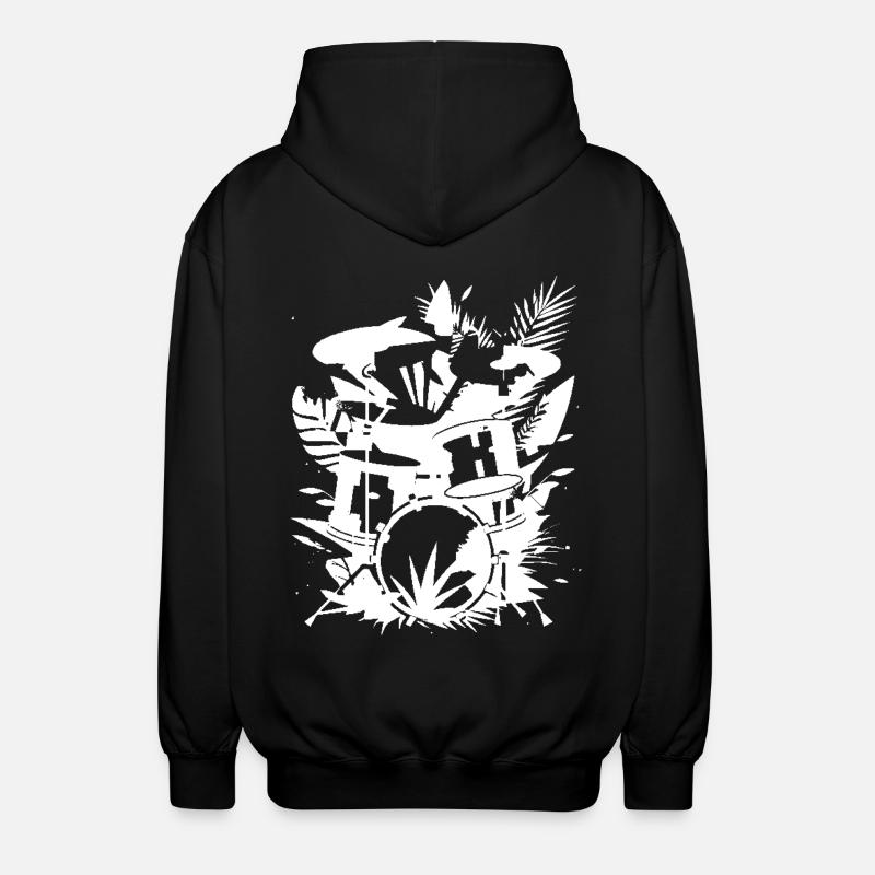 Drum Graphics - Unisex Hooded Jacket - black