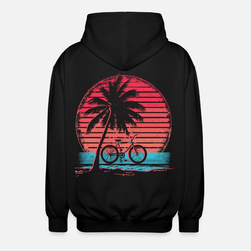 Fahrrad Synthwave - Unisex Kapuzenjacke - Schwarz
