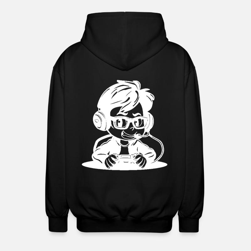 Video Game Lover Sketch - Unisex Hooded Jacket - black
