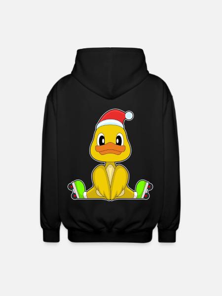 Duck Christmas Inline skating - Unisex Hooded Jacket - black