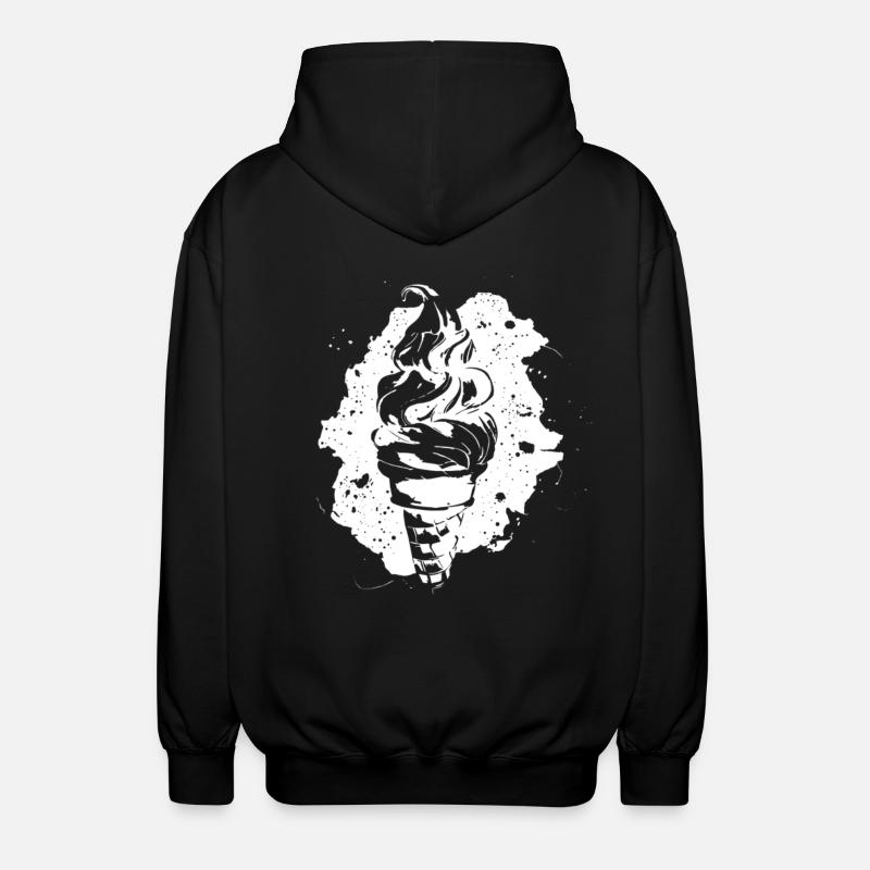 Eiscreme Grafik - Unisex Kapuzenjacke - Schwarz