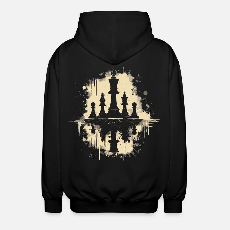 Chess Pieces Graffiti - Unisex Hooded Jacket - black