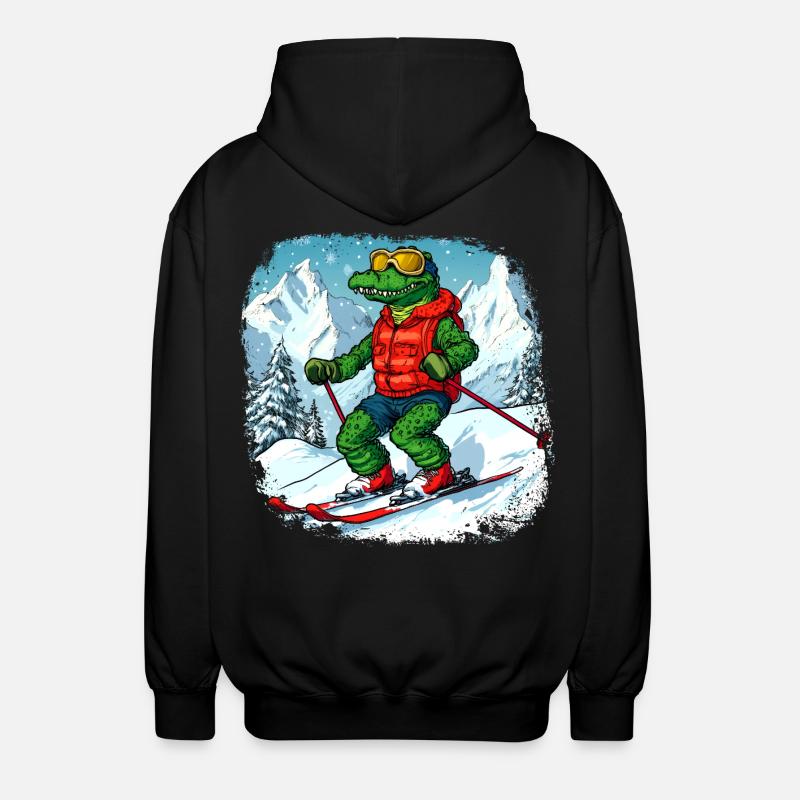 Krokodile Ski - Unisex Kapuzenjacke - Schwarz