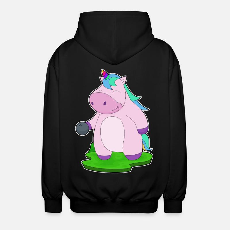 Einhorn Bowling Bowlingkugel - Unisex Kapuzenjacke - Schwarz